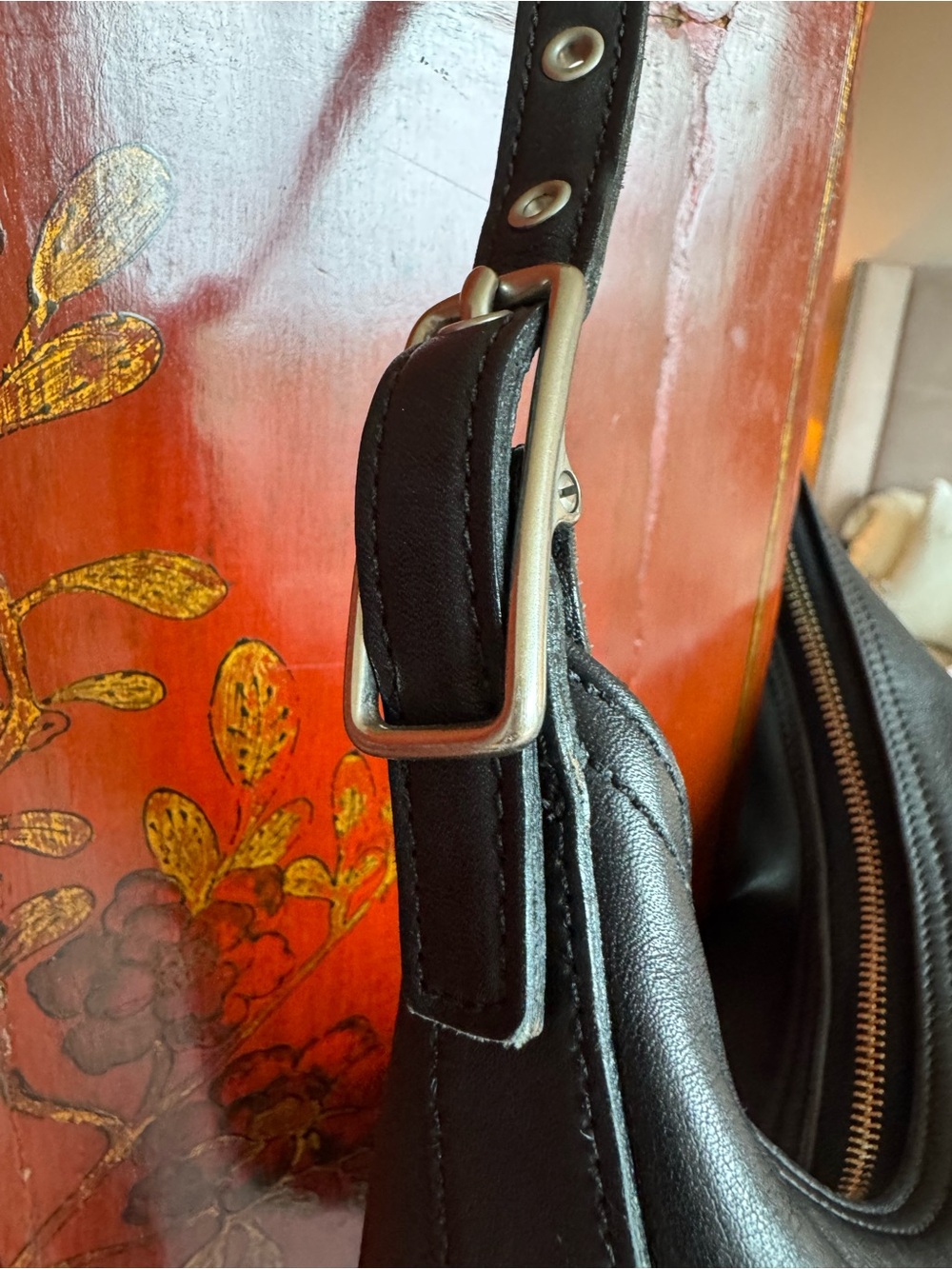 Vintage Coach Black Leather Hobo Shoulder Bag - Picture 11 of 16